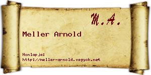 Meller Arnold névjegykártya